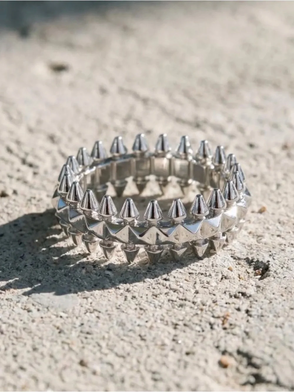RingsTextured Spike-Detail Women’s Ring - Silver